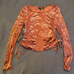 Shyanne Rust Floral Velvet Blouse
